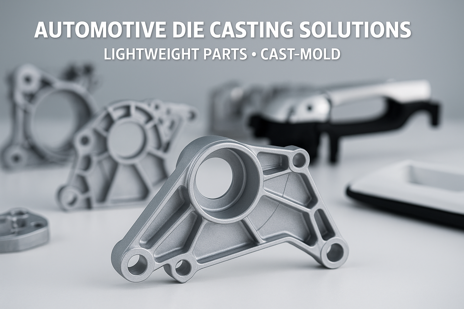 Technician inspecting automotive die casting components in a precision manufacturing environment.