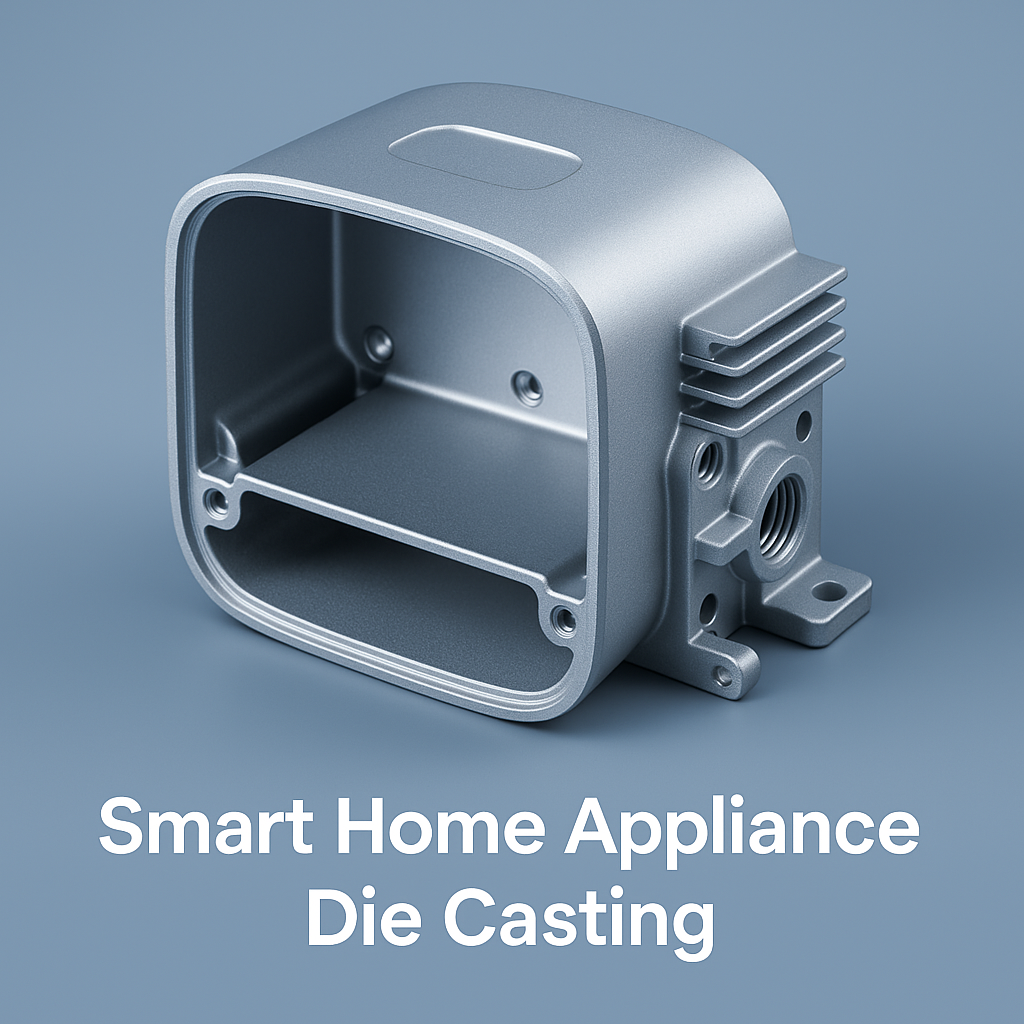 Smart home appliance die casting parts including aluminum enclosures and control housings for intelligent home devices.