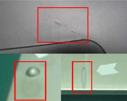 Aluminum Die Casting Defects: The 10 other miscellaneous issues 4 Coating defects on aluminum die-cast part—scratch, fisheye and crater after finishing