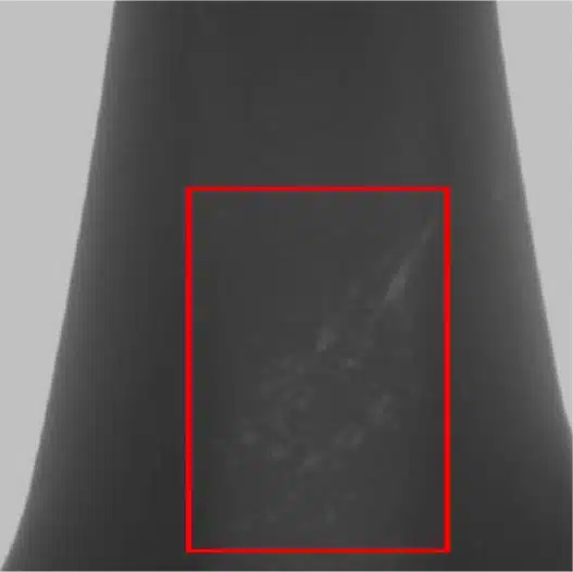 Aluminum Die Casting Defects: Top 8 Internal Problems and Fixes 3 X-ray of aluminum die casting showing shrinkage porosity cluster in a thick section (HPDC)