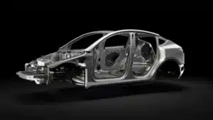 Aluminum body-in-white structure of a modern electric vehicle using large integrated die castings