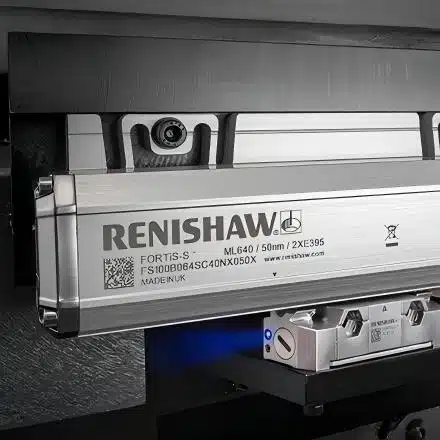 Renishaw linear scale installed on a CNC machine for position feedback