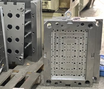 Aluminum die casting mold used for producing complex metal components.